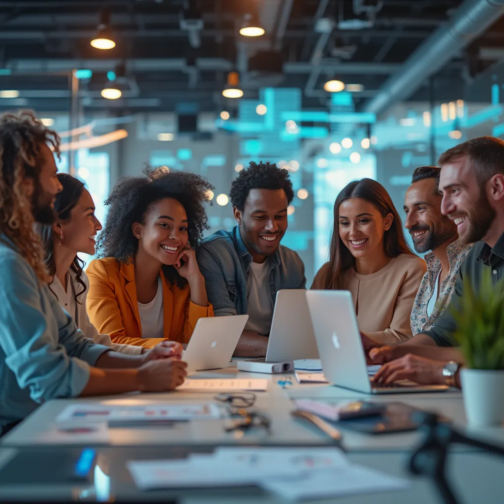 Équipe dynamique et collaborative au travail