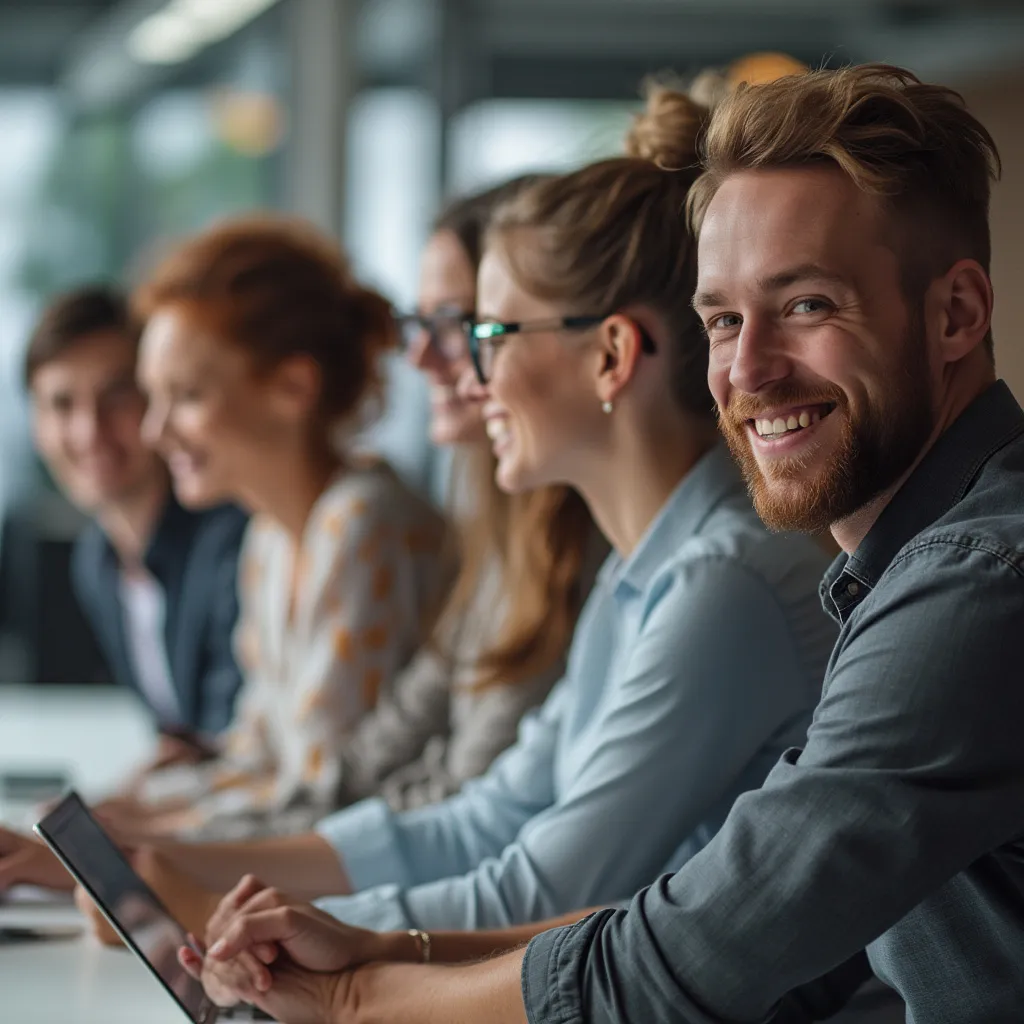 Collaboration en bureau moderne